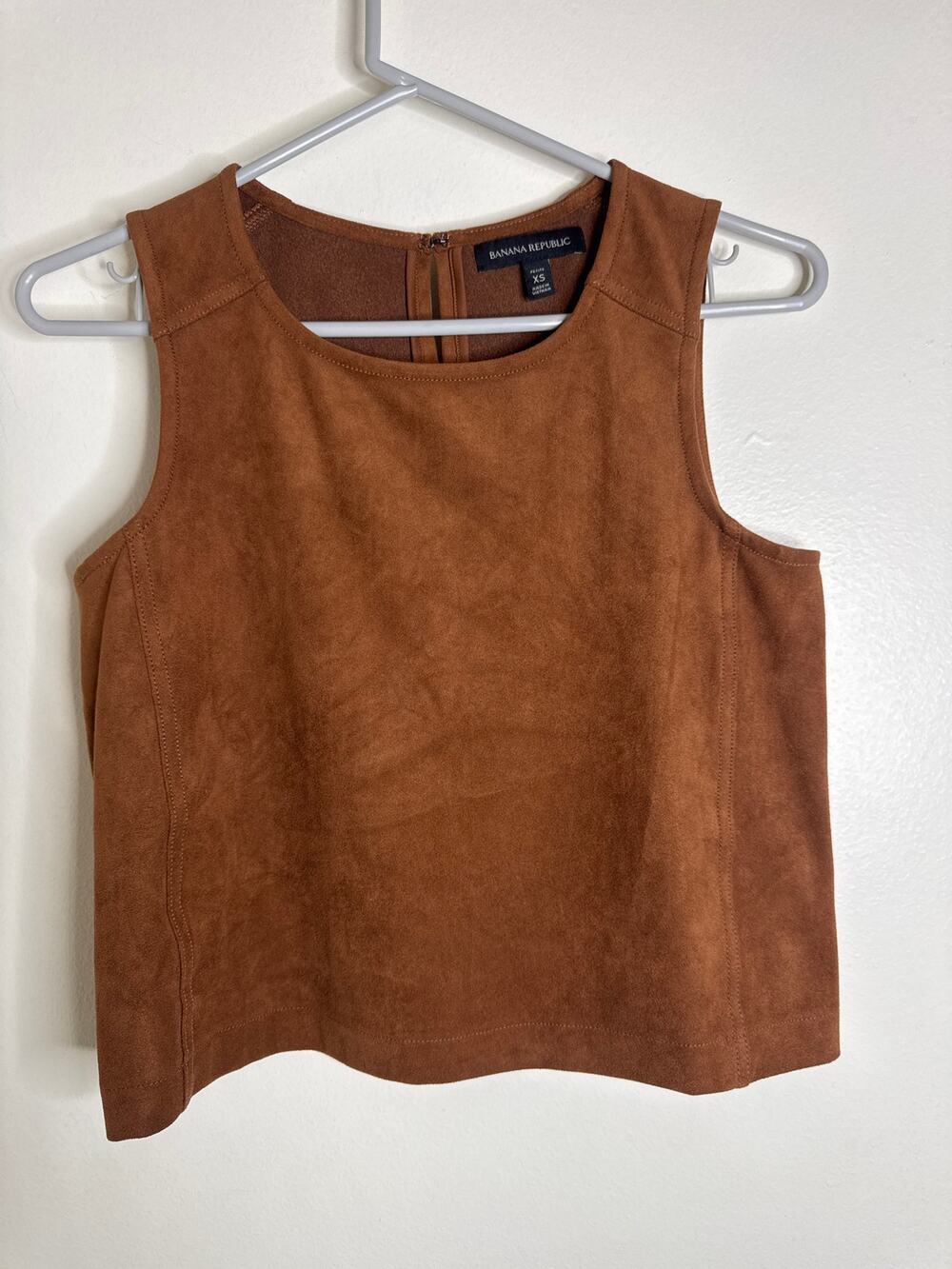 Banana Republic Brown Vegan Suede Sleeveless Crop Top - Size XS